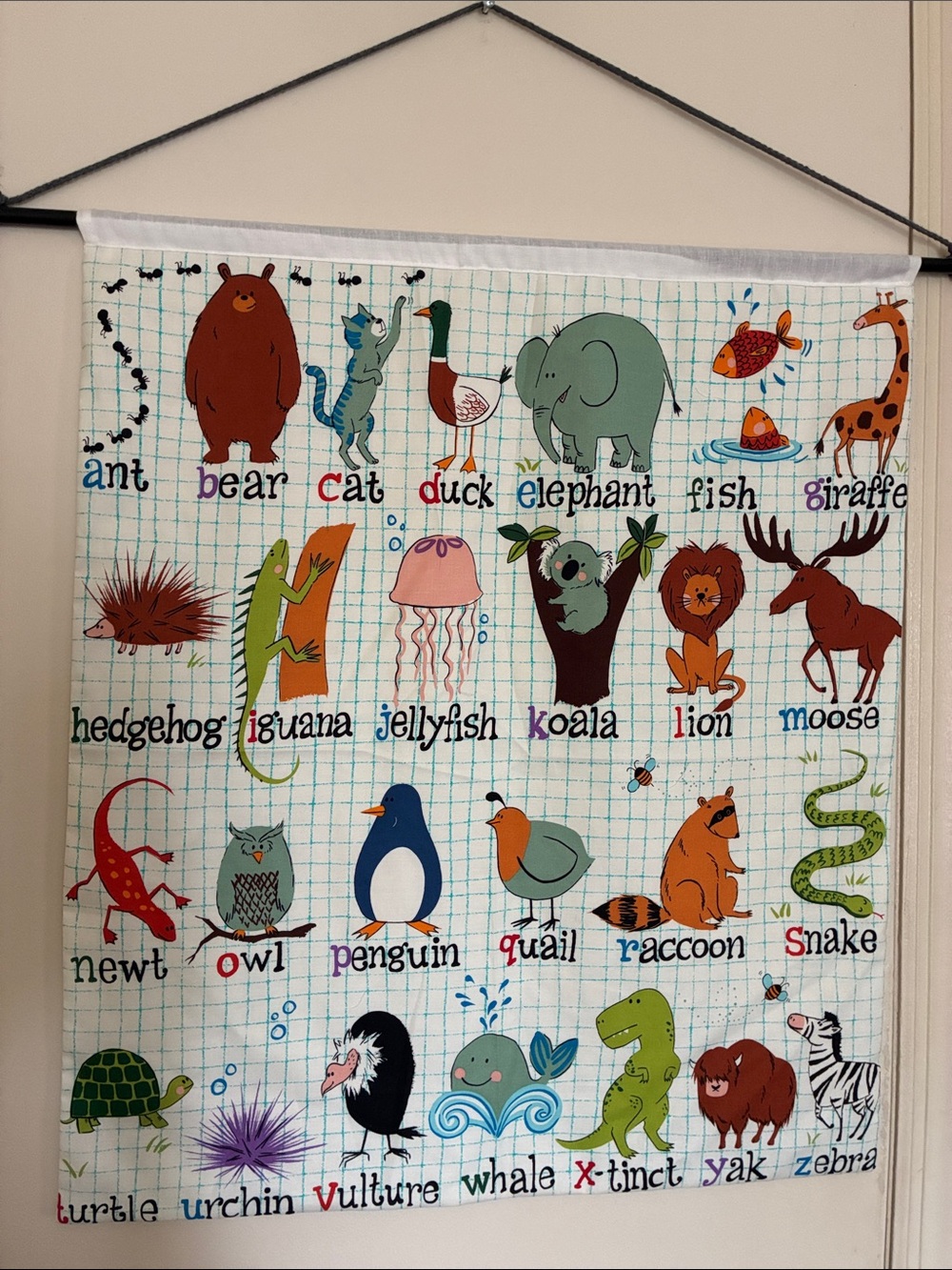 ABC ANIMALS FABRIC CHART